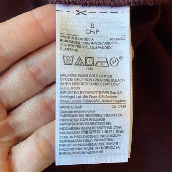 Gap Burgundy Warm Scoop Sweater Midi Dress Pockets Long Sleeve Thick - Picture 7 of 7